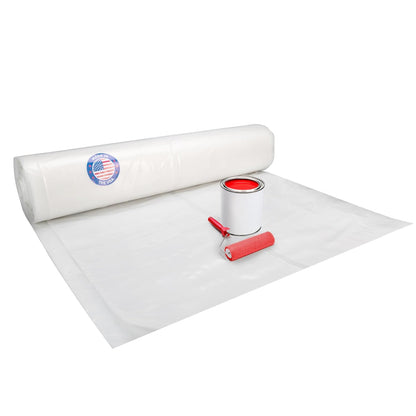 Plastic Sheeting 6 mil, 10' x 100' (1000 sq. ft.) - LDPE Film Roll - Strong Semi-Clear Plastic