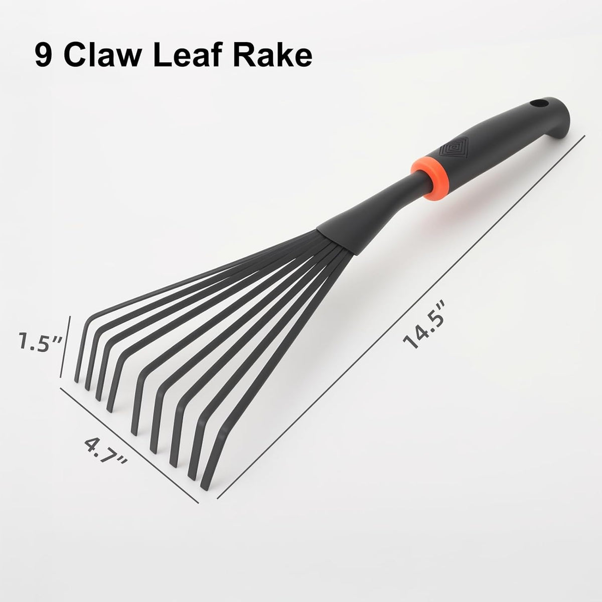 2 Pcs Gardening Hand Rake, 14.5" Alloy Steel Short Handle Shrub Rake for Soil Loosening, Planting