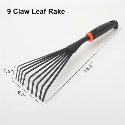 2 Pcs Gardening Hand Rake, 14.5" Alloy Steel Short Handle Shrub Rake for Soil Loosening, Planting