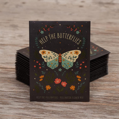 Bentley Pollinator Wildflower Mix, 25 Non-GMO Non-Coated Packets for Garden Planting, Help