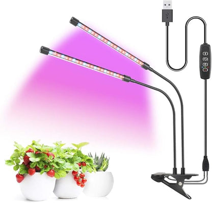 LED Plant Grow Lights for Indoor Plants 40 LED Full Spectrum Dual Head Plant Lights, 3 Switch