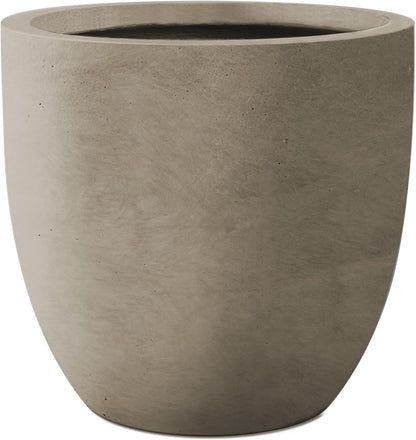 Kante 13.4" Dia Round Concrete Planter, Large Outdoor Modern Indoor Decorative Plant Pots with