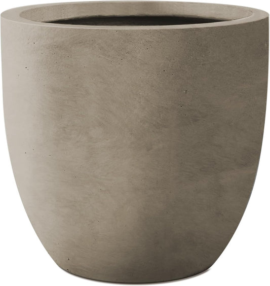 Kante 13.4" Dia Round Concrete Planter, Large Outdoor Modern Indoor Decorative Plant Pots with