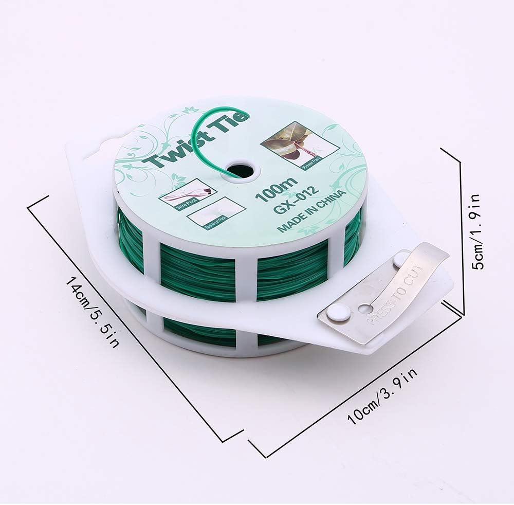 Twist Ties - All-Purpose Coated 328feet Garden Plant Ties with Trimmer Garden Twine Support Ties