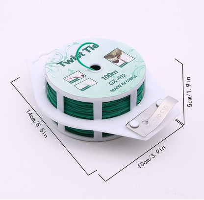 Twist Ties - All-Purpose Coated 328feet Garden Plant Ties with Trimmer Garden Twine Support Ties