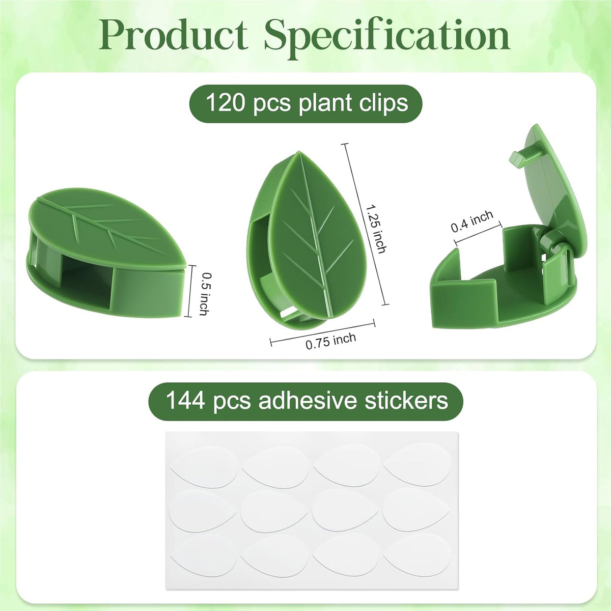 120 Pcs Plant Wall Clips, Plant Climbing Wall Fixture Clips, Wall Vines Fixing Clips with 144