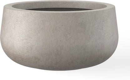 Kante 19.6" Dia Round Concrete Planter, Cement Plant Pots with Drainage Hole and Rubber Plug for