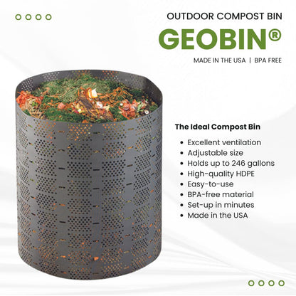 Geobin Compost Bin - 246 Gallon, Expandable, Easy Assembly, Made in the USA, Outdoor & Backyard