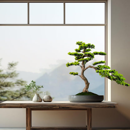 3ft（43in） Artificial Bonsai Tree Juniper Faux Plants Indoor Big Fake Plants Decor with Ceramic Pots