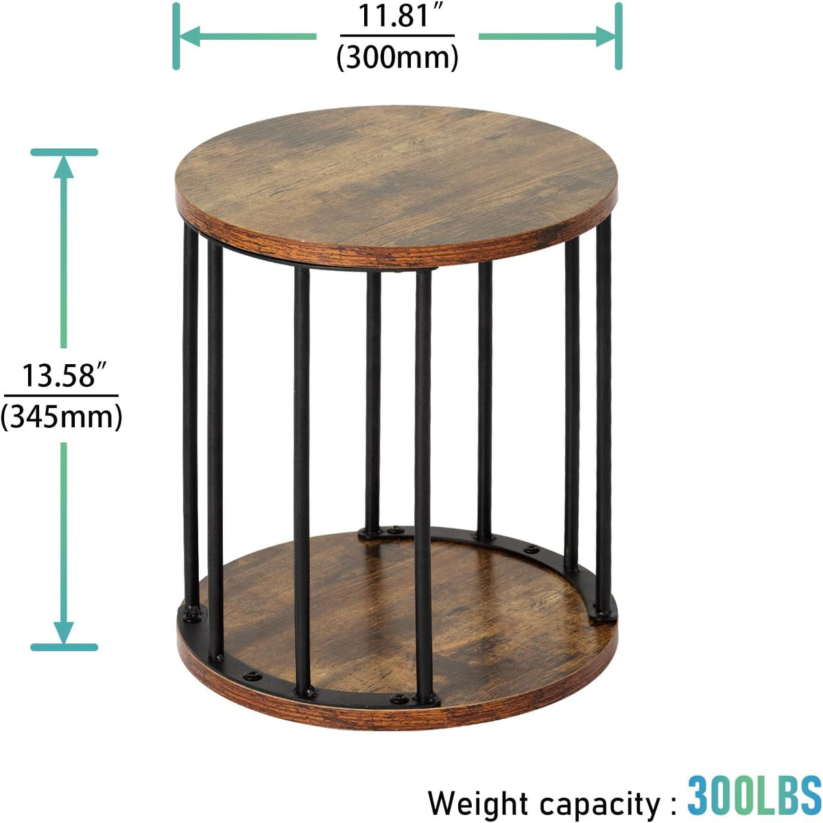 HDANI Small Round Wooden Step Stool for Kids Adults, 300lbs Load Capacity Garden Stool, Non-Slip