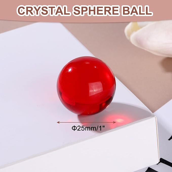 uxcell 25mm/1" Crystal Sphere Ball Glass Solid Decorative Sphere Crystal Ball Prop Ornament for