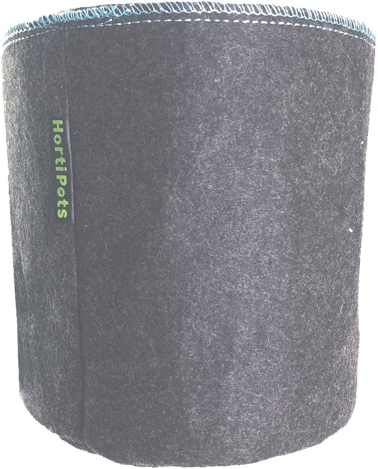 HORTIPOTS Fabric Pots 2 Gallon Non So Floppy Air Pruning Non Woven Black Gray Grow Bags (Pack of 6)