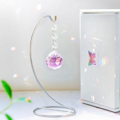 Grief Gifts for Women,40mm Crystal Suncatcher 9-inch Silver Stand with a Greeting Card,in Memory of
