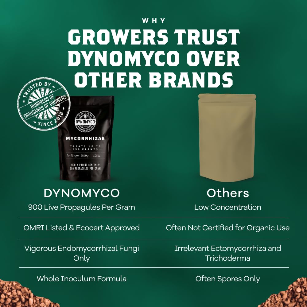 DYNOMYCO Granular Mycorrhizal Fungi Inoculant, 340g / 12oz – Boosts Root Growth, Yields & Nutrient