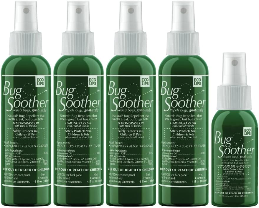 Bug Soother Spray (4 bottle, 2 oz) - Natural Mosquito, Gnat and Insect Deterrent & Repellent with