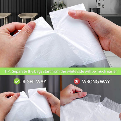 Teivio 1.6 Gallon 120 Counts Strong Drawstring Trash Bags Garbage Bags, Medium Kitchen Trash Can