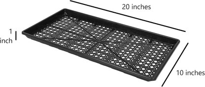 SUNPACK 10" x 20" Heavy Duty Mesh Plastic Seed Starting Tray, Black, 1" (Pack of 30) - Ensures