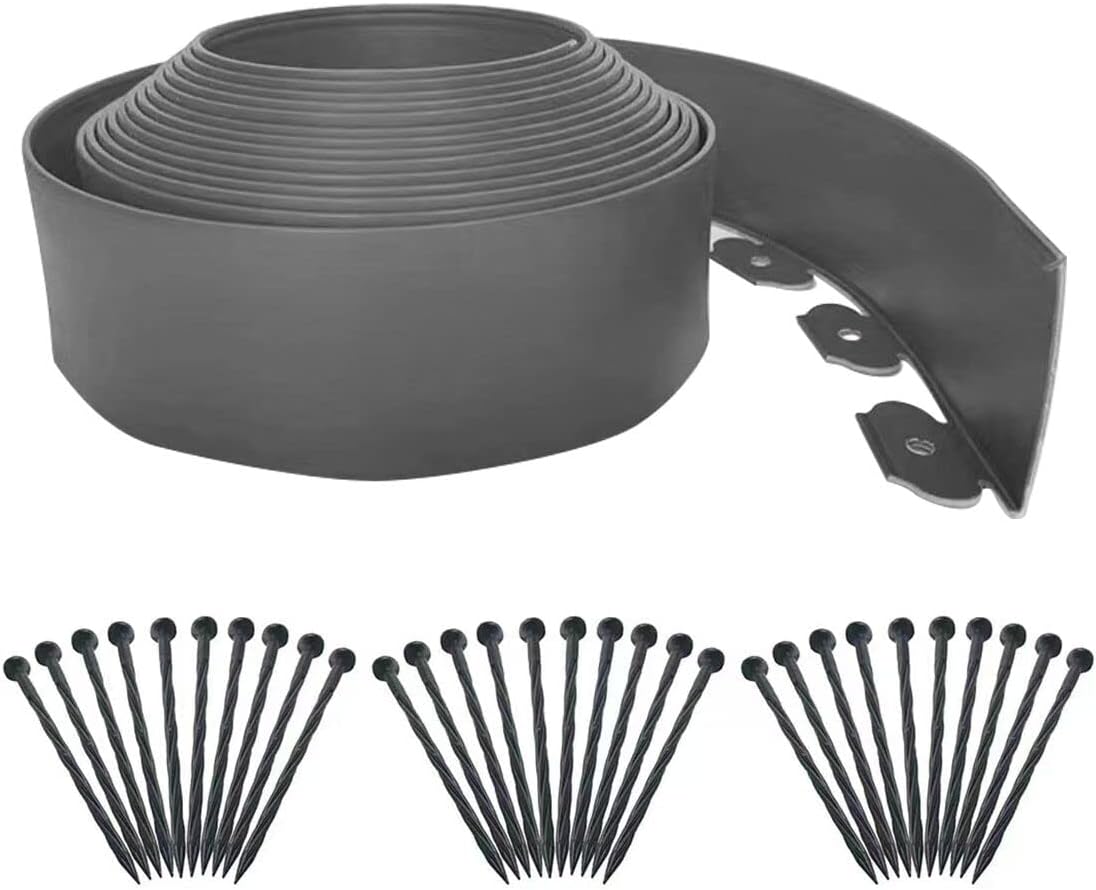 Landscape Edging 33ft,Garden Borders Edging [Extra Tall 4IN ] with 30pcs Spikes,Lawn Edging Kit