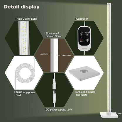 GLOWRIUM Grow Lights for Indoor Plants, 36W Vertical Plant Grow Lights with Auto-Timer, Full