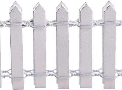 35 Inch Mini Fairy Garden Fence - White Wood Picket Fence for Crafts, Dollhouses, Plant Pots, and