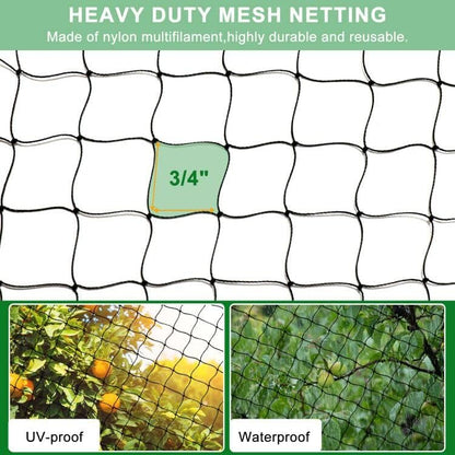 100'x100' Bird Netting for Chicken Coop, Nylon 3/4" Mesh Poultry Netting Chicken Nettings Roof