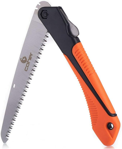Folding Hand Saw for Tree Pruning, Camping, Gardening, Hunting. Cutting Wood, PVC, Bone with