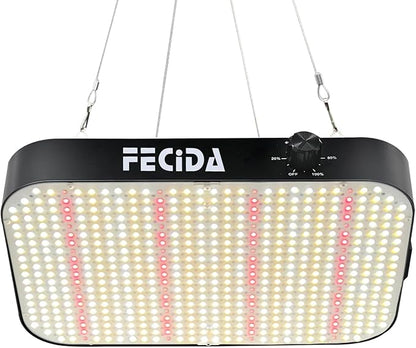 FECiDA 600W Equivalent LED Grow Light, 65W True Power Full Spectrum Plant Light, 0–100% Dimmable