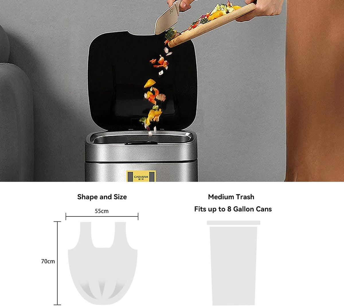 8 Gallon Trash Bags with Handles, Pack of 42, Garbage Bags, Size 55 * 70cm, Weight 8g/pcs