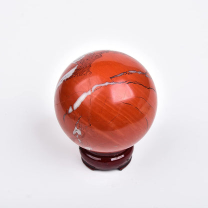 JIC Gem Natural Red Jasper Healing Crystal Ball Divination Gemstone Sphere Ball,Feng Shui Reiki
