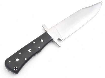 Nooraki - 15" Handmade Full Tang Hunting Knife with Leather Sheath, Multipurpose Bowie Knife with
