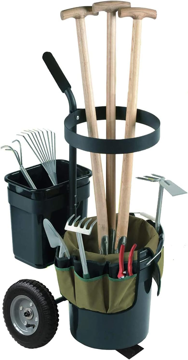Garden Cart with Wheels & Oxford Fabric Bag – Heavy-Duty Yard Trolley for Lawn Care, Gardening