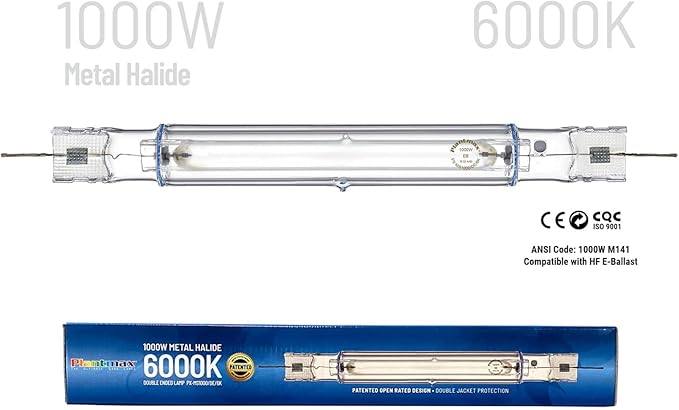UltraGrow – Classic 1000W DE Double Ended HID Grow Light System with HID Bulb, Dimmable Ballast for