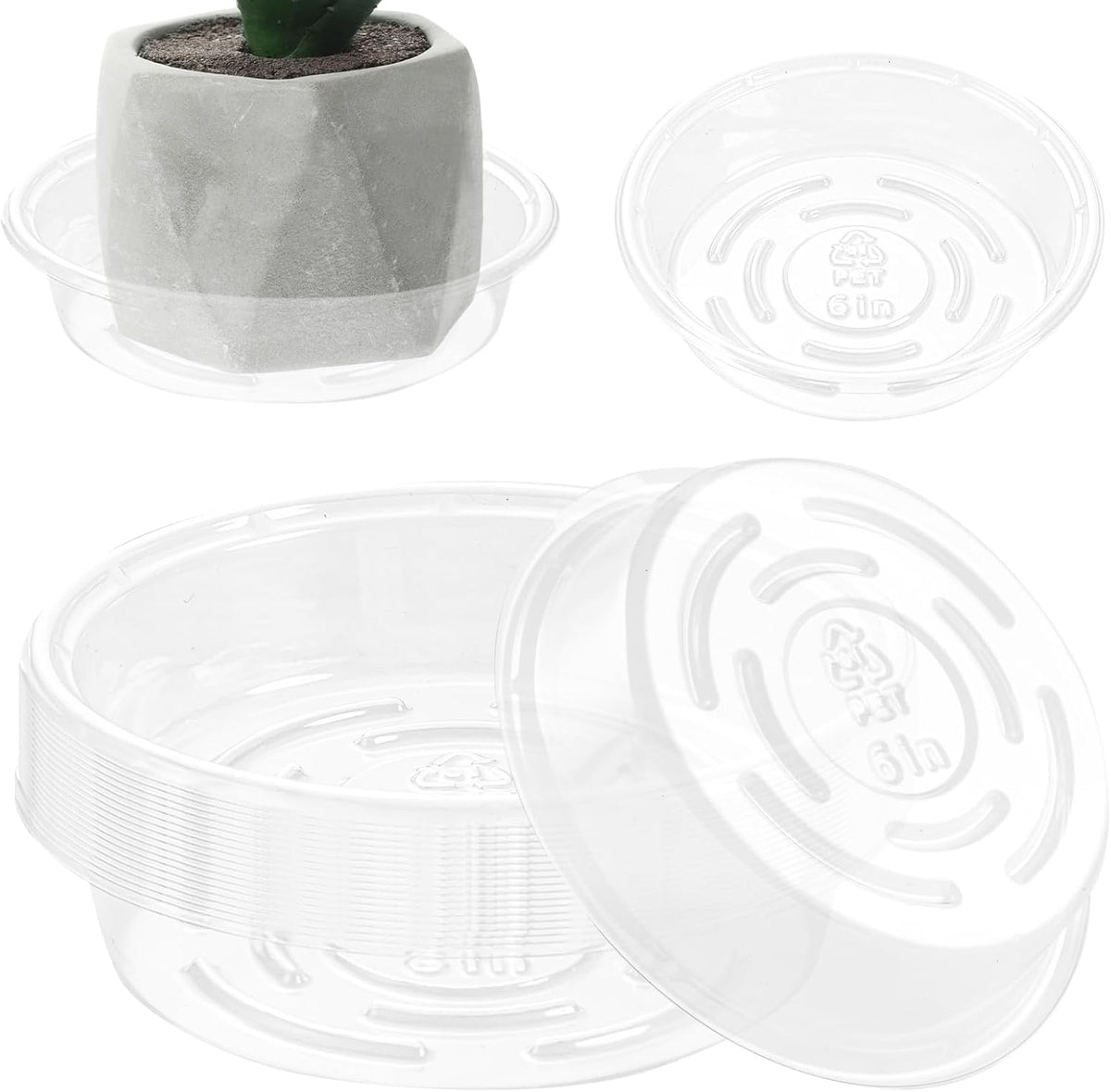 Plant Saucer 20 Pack Plant Trays for Pots 6 Inch Plastic Plant Saucers for Outdoors and Indoors
