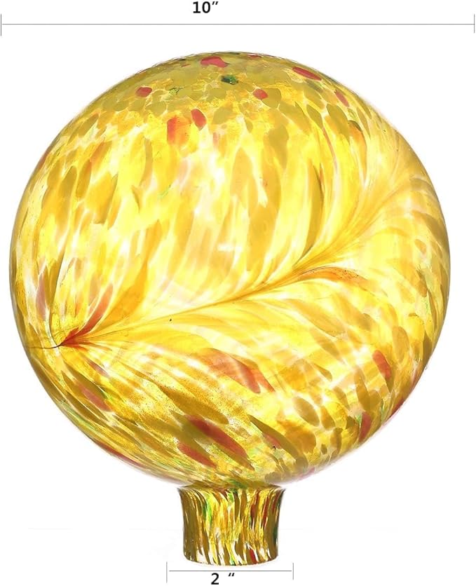 Gazing Ball 10 inch Colorful Glass Gazing Ball for Garden Decor, Indoor Outdoor Glass Gazing Globe