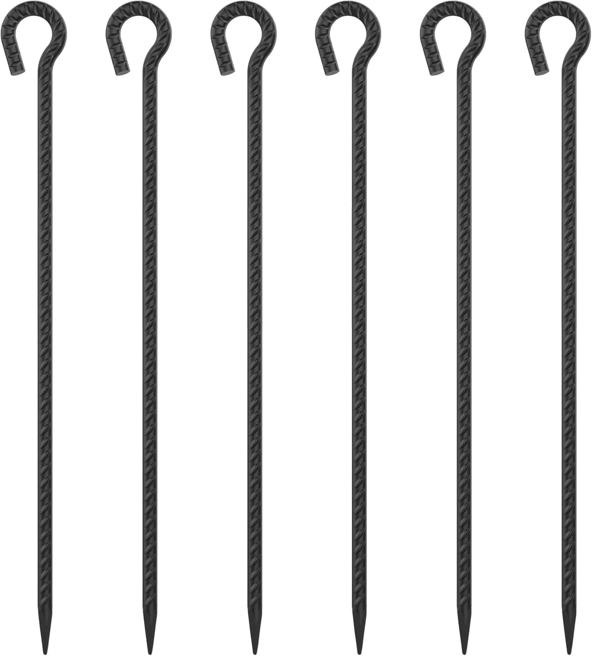 1/2 inch Rebar Stakes 36 Inches Long 6 Pack Steel Tent Anchors Heavy Duty Metal Tree Stakes and