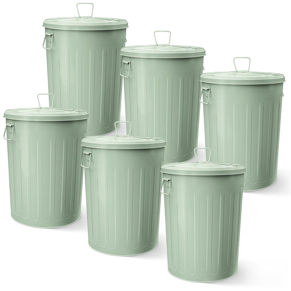 Plexon Large Metal Trash Can with Lid 20 Gallon, Decorative Outdoor Trash Can Heavy Duty Galvanized