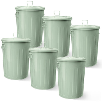 Plexon Large Metal Trash Can with Lid 20 Gallon, Decorative Outdoor Trash Can Heavy Duty Galvanized