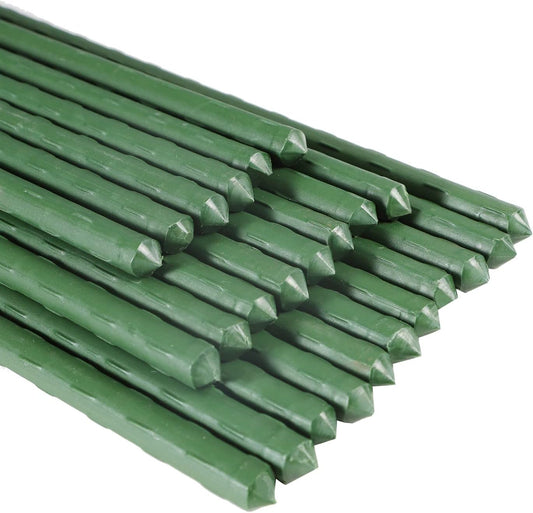 Garmeinea Garden Stakes 30 Inches Plastic Coated Steel Plant Stakes for Growing Climbing Plants