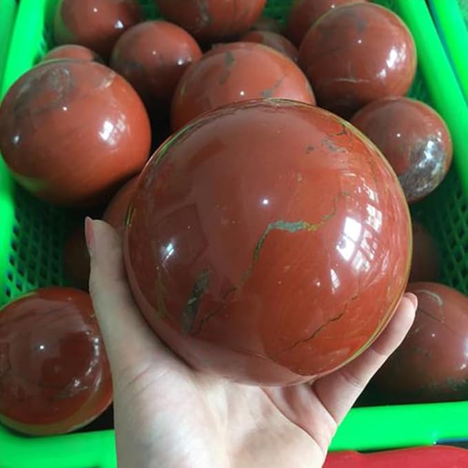 6-7CM/2.36-2.76inch Magical Natural Red Jasper Stone Ball Quartz Crystal Mineral Reiki Treatment