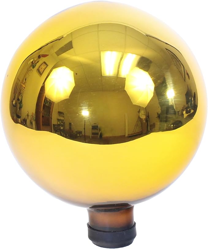 RSR Industries Echo Valley 8104 10-Inch Glass Gazing Globe, Gold