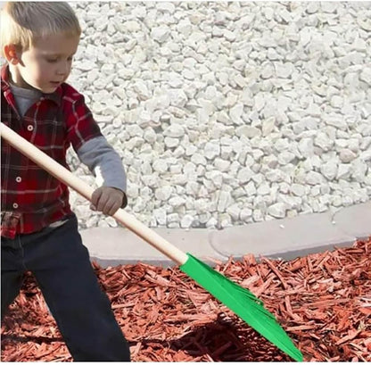 Pack of 3 Kids Rake with Hardwood Handle, Durable Plastic Head to Sweep Leaves in Lawn and Tidying