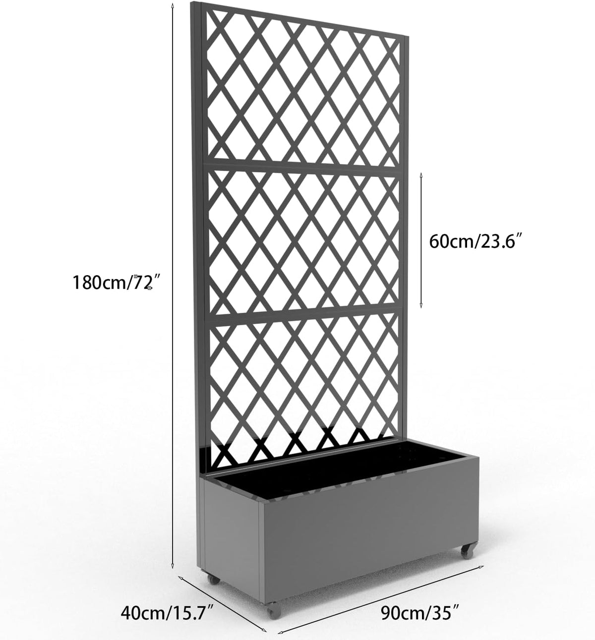 GarveeLife Metal Planter Box, with Diamond Lattice Trellis Planter Box, for Climbing Plants and