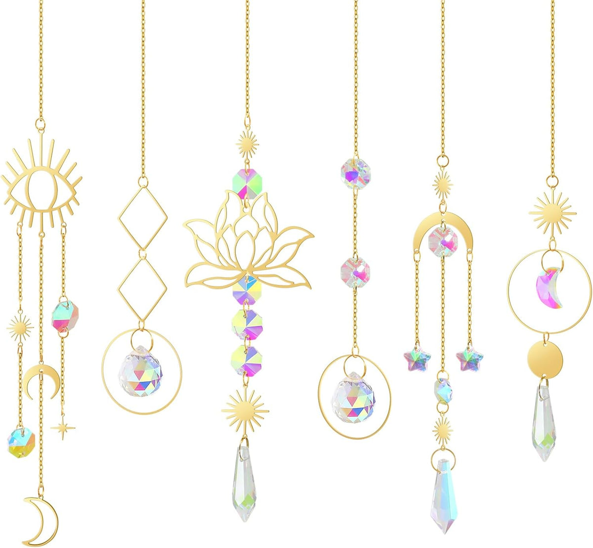 ilclviz Suncatcher Crystal Hanging Sun Catcher Prism with Chain Pendant Ornament Crystal Balls for