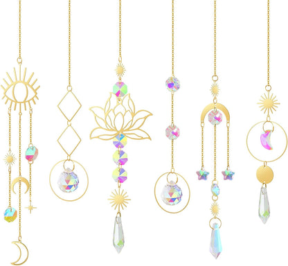 ilclviz Suncatcher Crystal Hanging Sun Catcher Prism with Chain Pendant Ornament Crystal Balls for