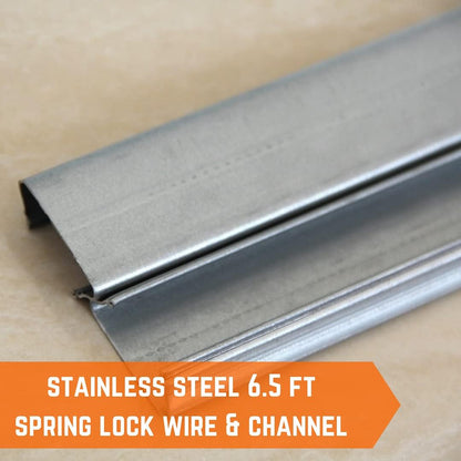 Farm Plastic Supply - Spring Wire & Lock Channel - (10 Pack) - Steel 6.5 ft Spring Lock Track &