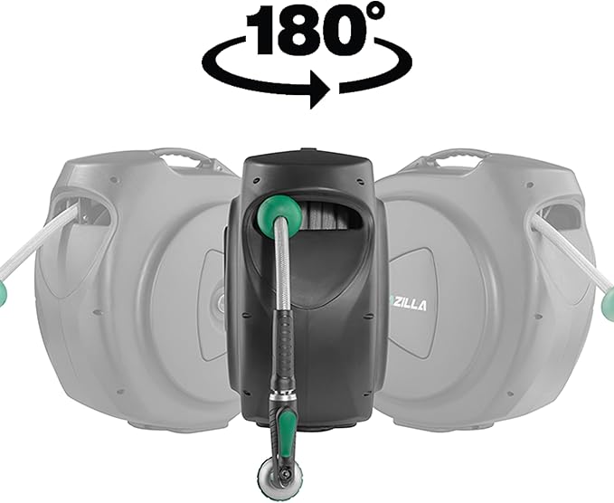 Retractable Garden Hose Reel, 120Ft x 1/2" Durable Wall Mounted Water Hose Reel with 180¡ãSwivel