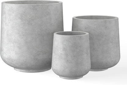 Kante 15.3"+11.6"+8.2" Dia Round Concrete Planter, Large Outdoor Indoor Planter Pots Containers