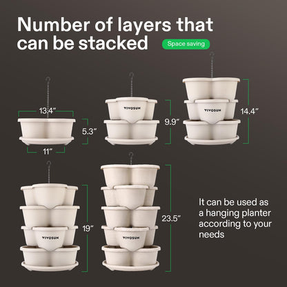 VIVOSUN 2-Pack 5 Tier Vertical Gardening Stackable Planter for Strawberries