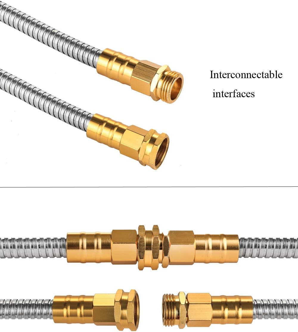 Expandable Metal Garden Hose 75 FT - 304 Stainless Steel Water Hose 75 FT - Heavy Duty non Kinking