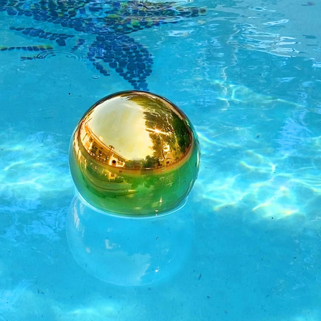 Lily's Home Stainless Steel Gazing Globe Mirror Ball, Colorful and Shiny Addition to Any Garden or